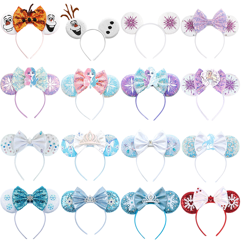 Elsa Gadget - ディズニーミッキーマウスイヤーヘッドバンド子供、大人のヘアバンド、女性のヘアアクセサリー、女の子、アンナ、エルザ、スノーマン、オラフ、ミッキーマウス