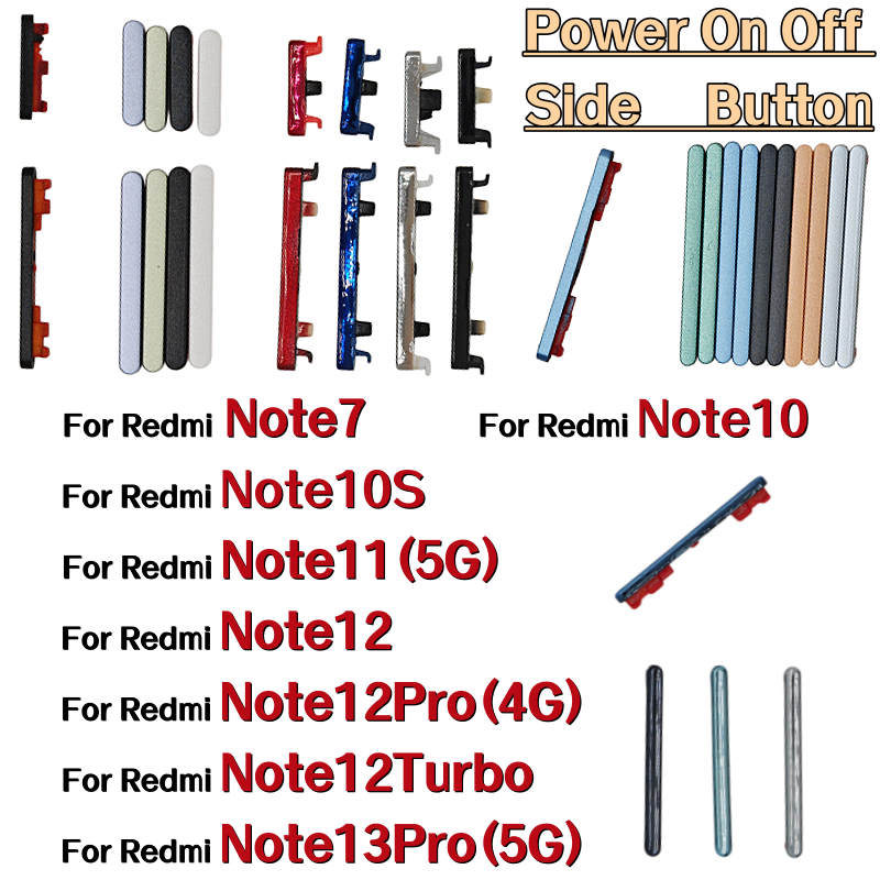 Mini Electronics Gadgets - 電源オンオフサイドボリュームボタン Redmi Note7 Note10 Note10S Note11