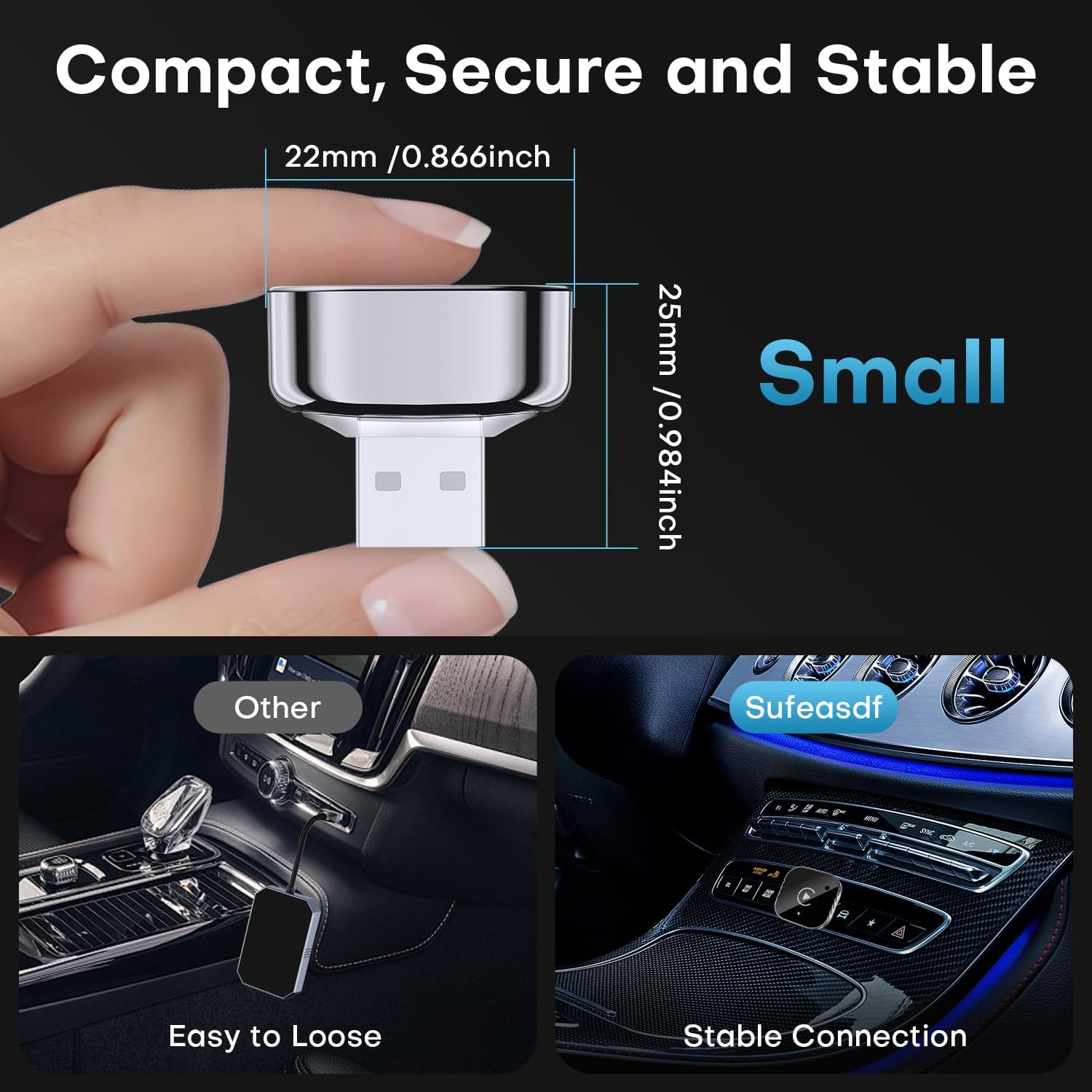 ワイヤレスCarPlayアダプター 2025年アップグレード - Mini Electronics Gadgets のレビューと価格