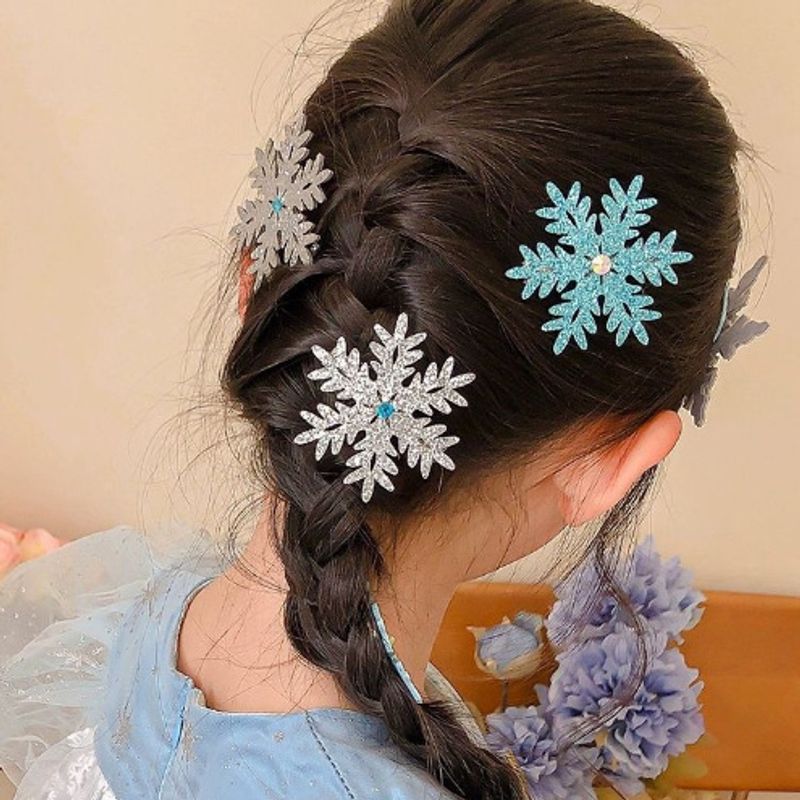 2 個冬の新冷凍スノーフレークヘアピン子供のヘアクリップエル - Elsa Gadget のレビューと価格
