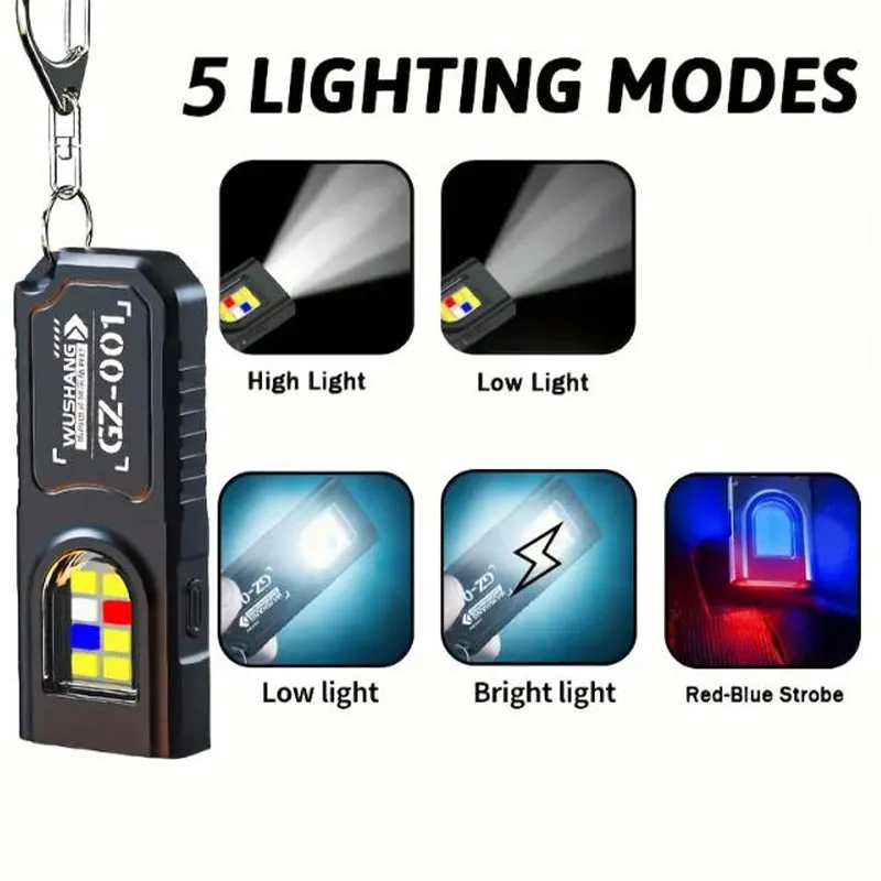 強力なミニCOB LEDキーホルダー懐中電灯、USB C充電 - Mini Electronics Gadgets のレビューと価格