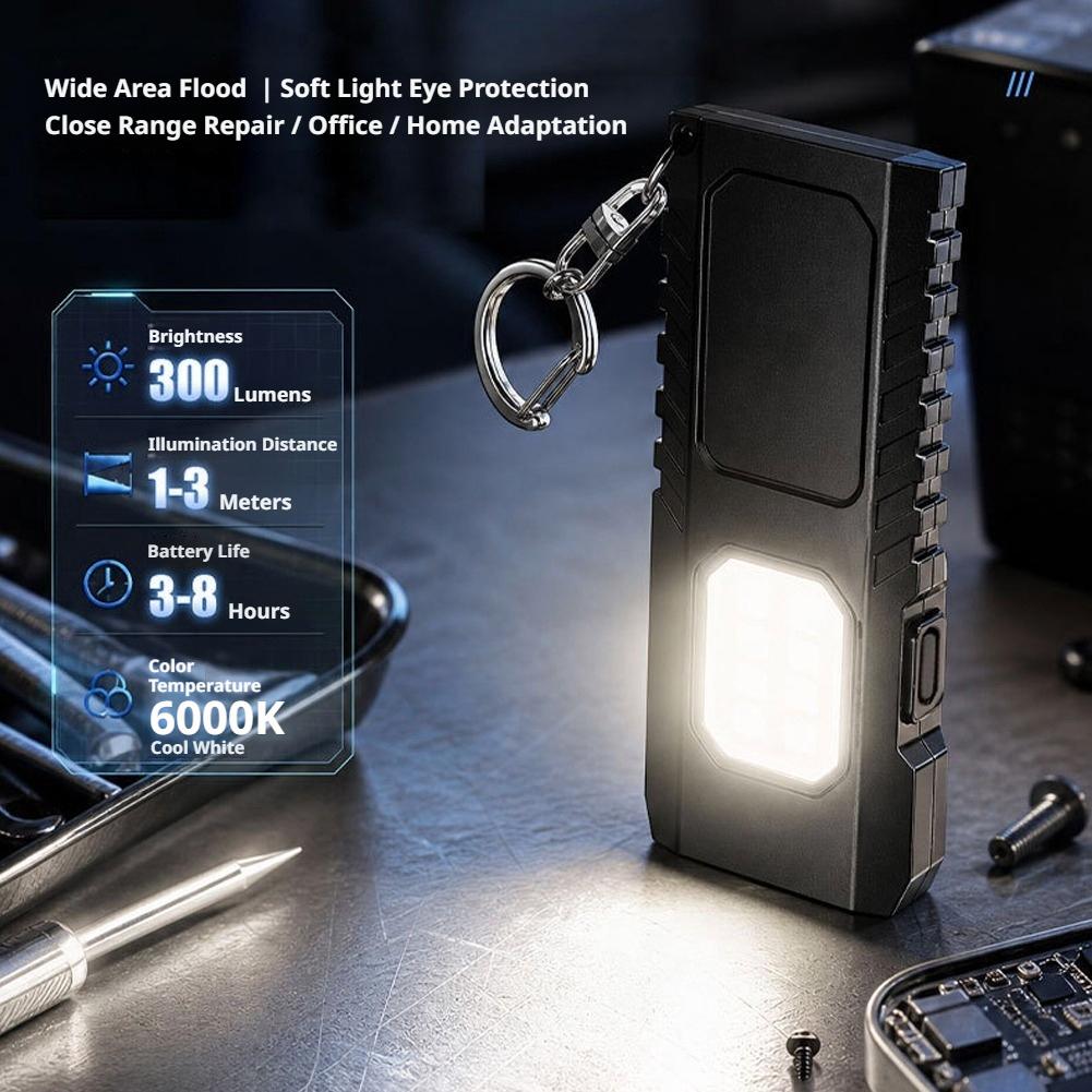 多機能USB充電式キーチェーン懐中電灯 ミニCOB作業灯 E - Mini Electronics Gadgets のレビューと価格