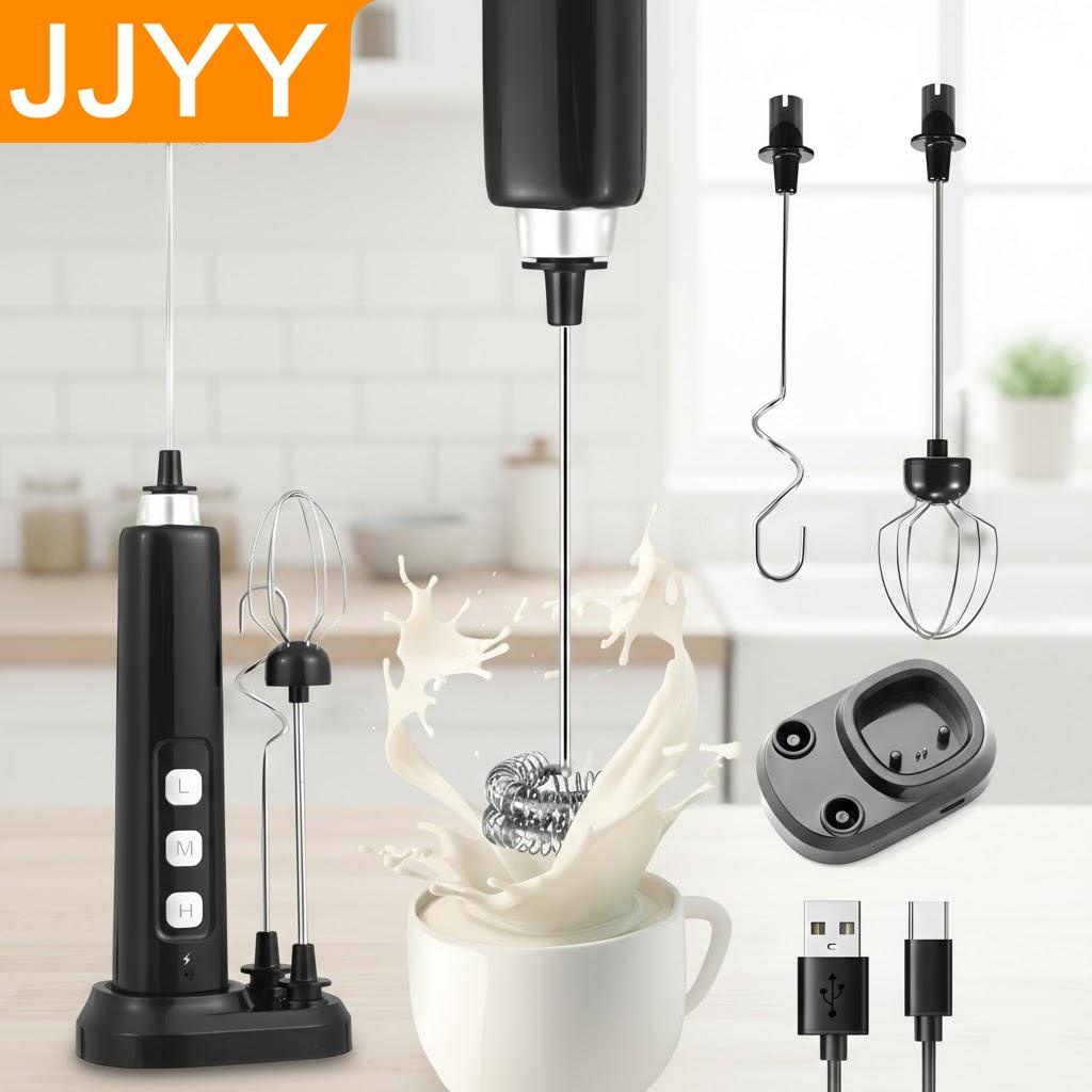 USB充電式ハンドヘルドミルクフォーマー、3段階速度調整付き - Mini Electronics Gadgets のレビューと価格