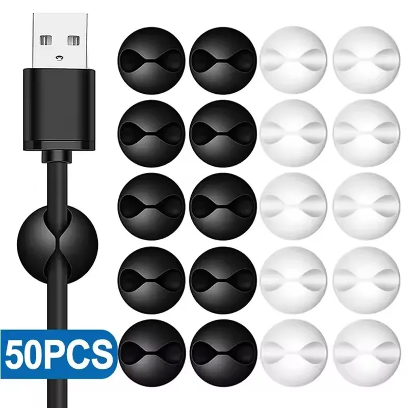 5/50 個ミニケーブルオーガナイザーシリコン USB ケー - Mini Electronics Gadgets のレビューと価格